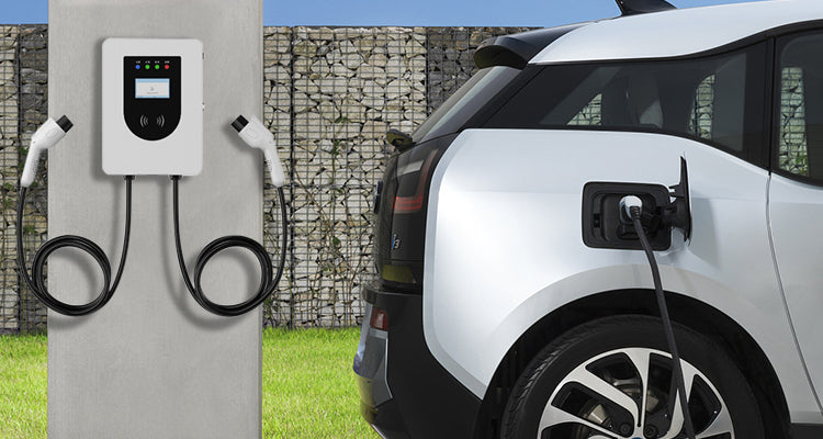 Econg Dupla AC Fali töltő 22kw Type2 es elektromos autó töltő 5M kábellel