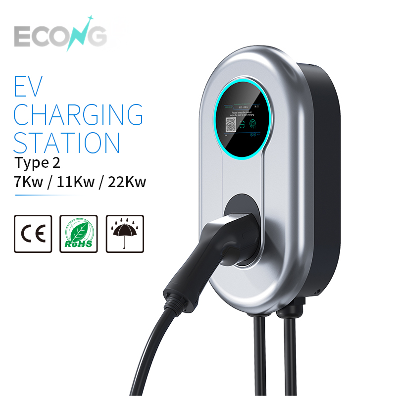 Econg Jázmin Fali töltő 11kw Type2 es elektromos autó töltő 5M kábellel