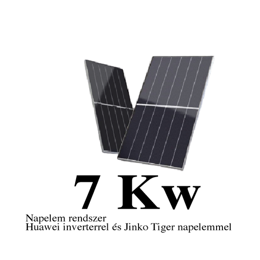 7 kW Hibrid Napelem rendszer Huawei inverterrel és Jinko Tiger napelemmel