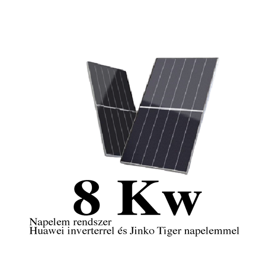 8 kW Hibrid Napelem rendszer Huawei inverterrel és Jinko Tiger napelemmel