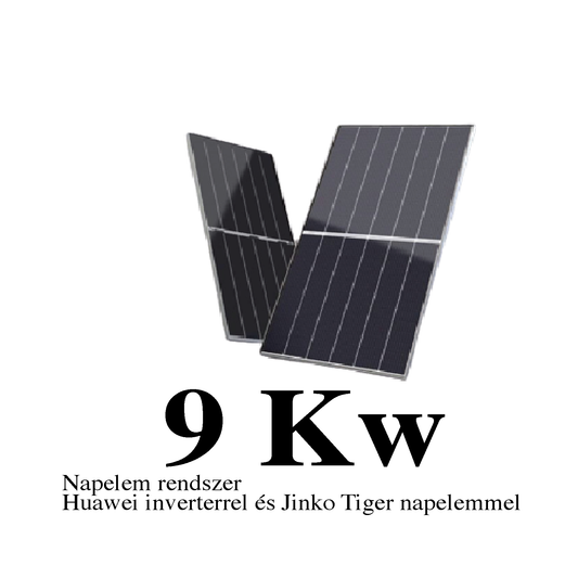 9 kW Hibrid Napelem rendszer Huawei inverterrel és Jinko Tiger napelemmel