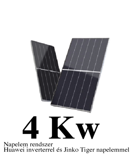 4 kW Hibrid Napelem rendszer Huawei inverterrel és Jinko Tiger napelemmel