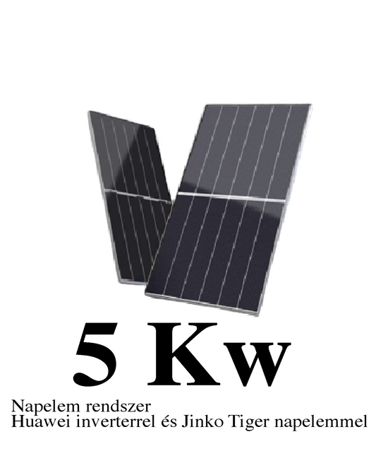 5 kW Hibrid Napelem rendszer Huawei inverterrel és Jinko Tiger napelemmel