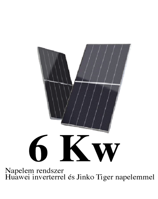 6 kW Hibrid Napelem rendszer Huawei inverterrel és Jinko Tiger napelemmel
