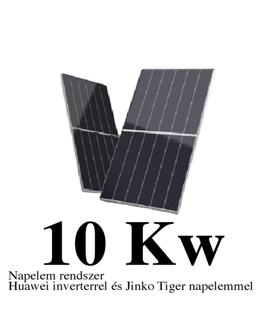 10 kW Hibrid Napelem rendszer Huawei inverterrel és Jinko Tiger napelemmel