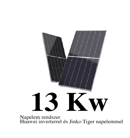 13 kW Hibrid Napelem rendszer Huawei inverterrel és Jinko Tiger napelemmel