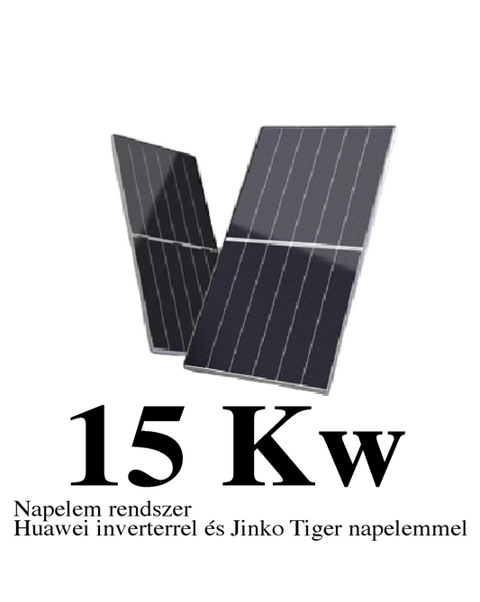15 kW Hibrid Napelem rendszer Huawei inverterrel és Jinko Tiger napelemmel