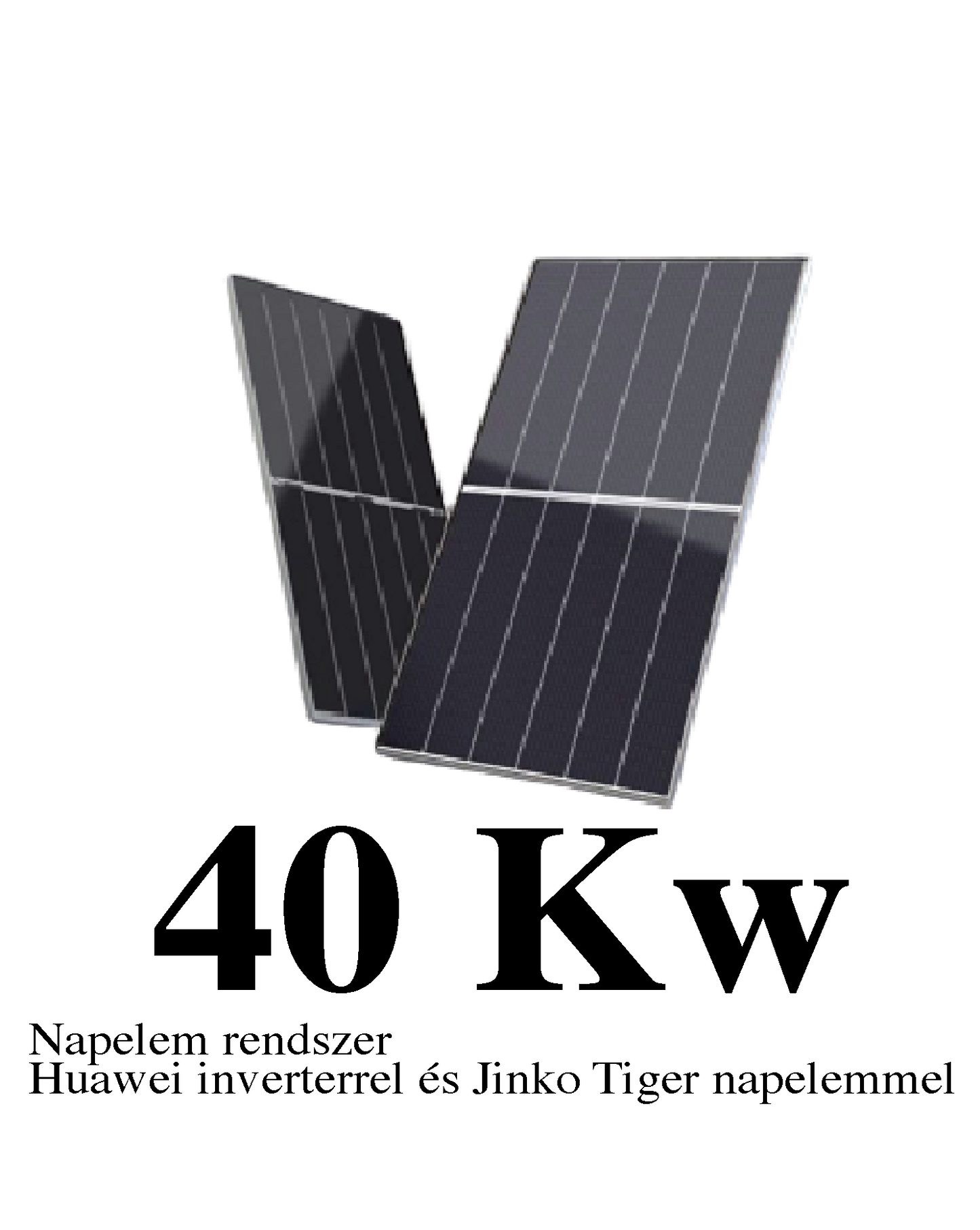 40 kW Hibrid Napelem rendszer Huawei inverterrel és Jinko Tiger napelemmel